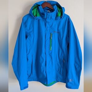 Columbia | Blue & Green Omni-Proof Packable Waterproof Rain Jacket, Size M